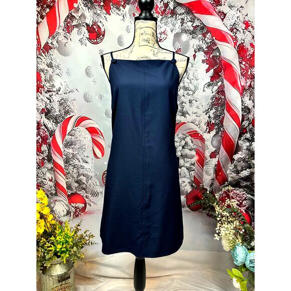 Lulu's Chic Ease Sleeveless Apron Mini Dress Navy Blue XL - Picture 8 of 16